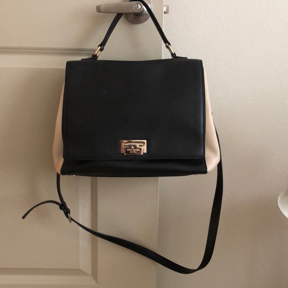 Beige and Black Kate Spade Purse